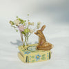 Wild Rabbits Book Dried Flower Miniature Sculpture