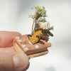 Sleeping Fox Book Dried Flower Miniature Sculpture