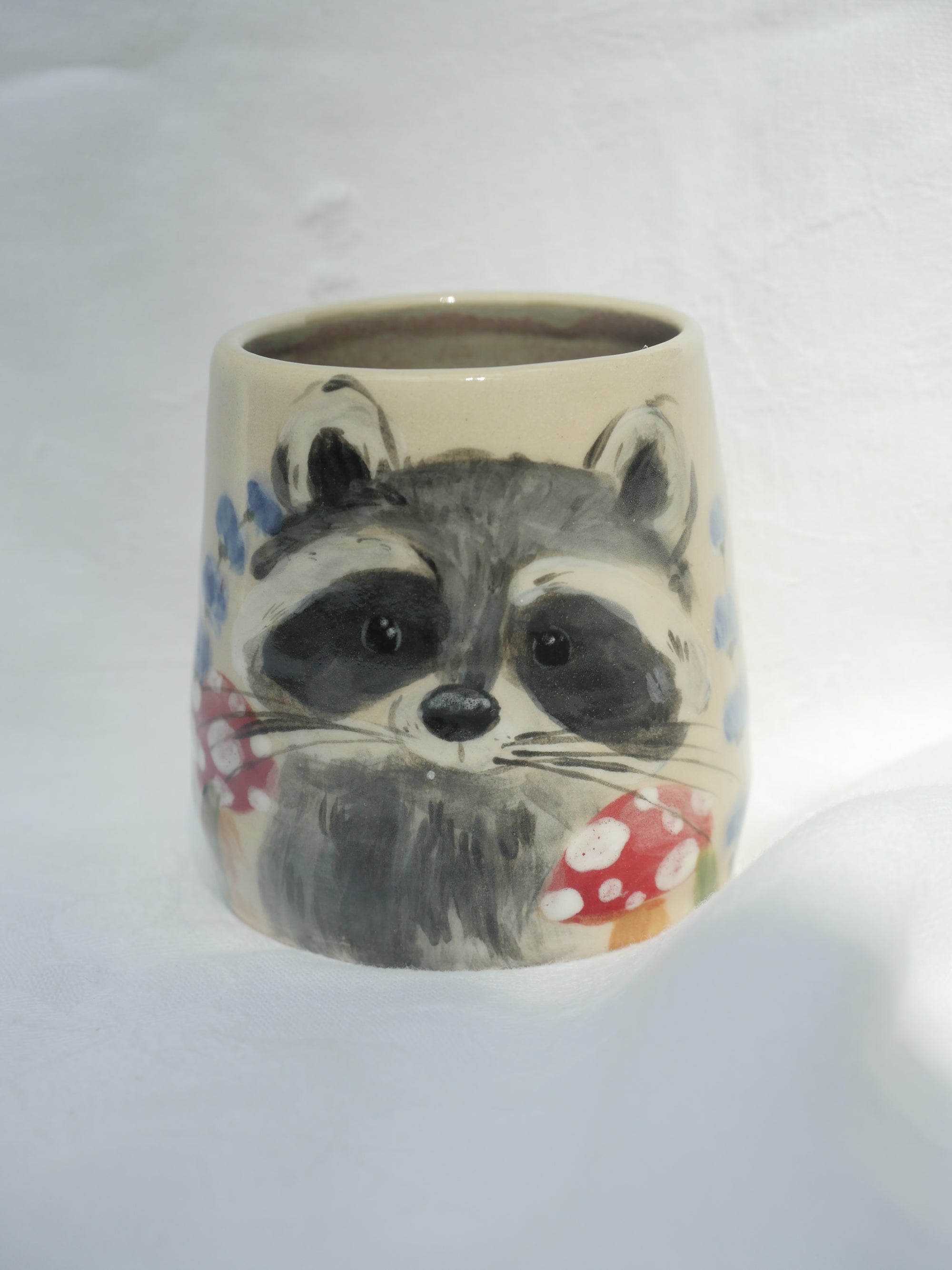 Stoneware Raccoon Vessel