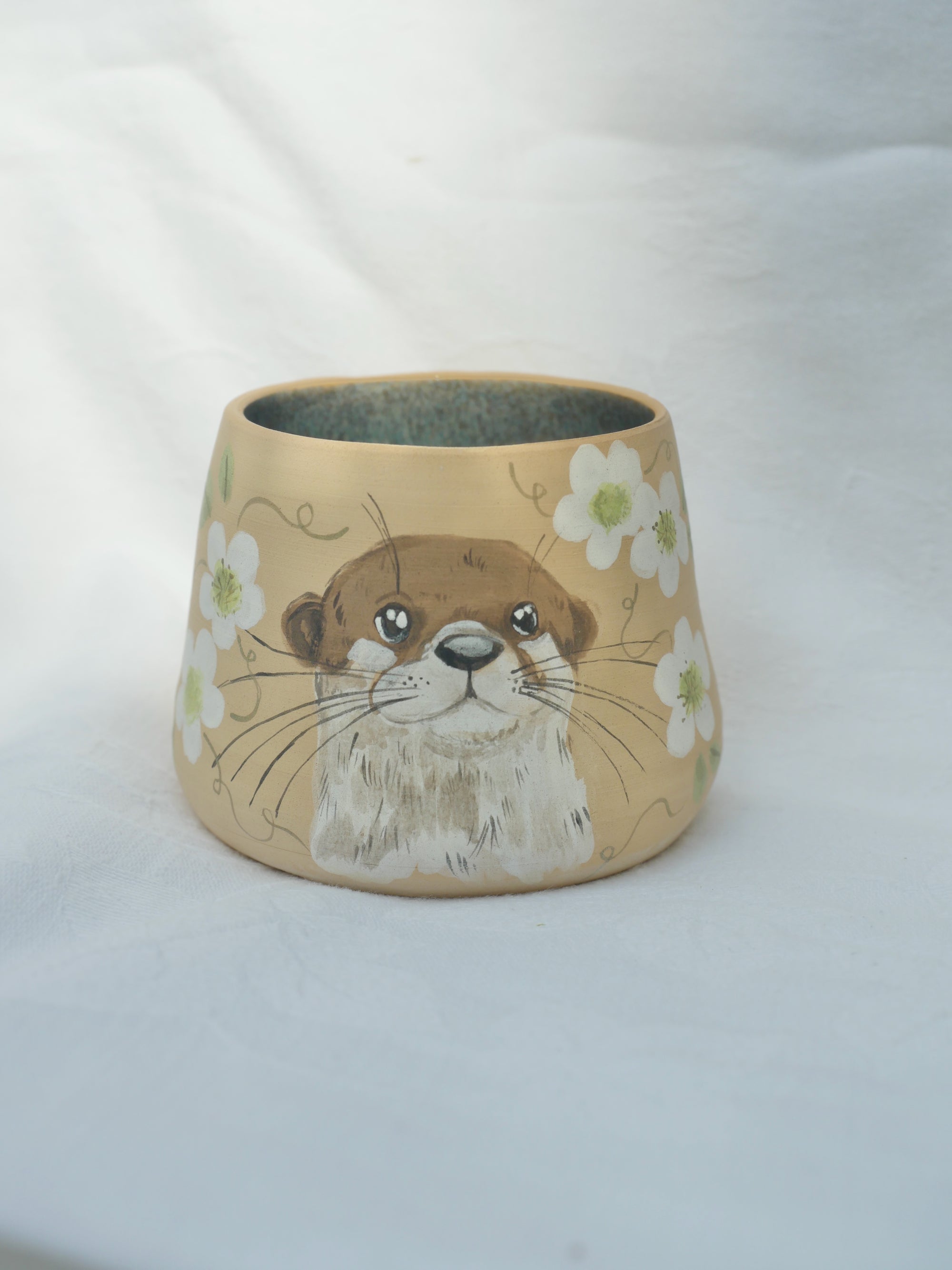 Earthenware Otter Blossom Vessel ( Decorative Use Only )