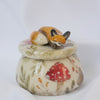 one of a kind Mushroom Sleepy Fox Pot