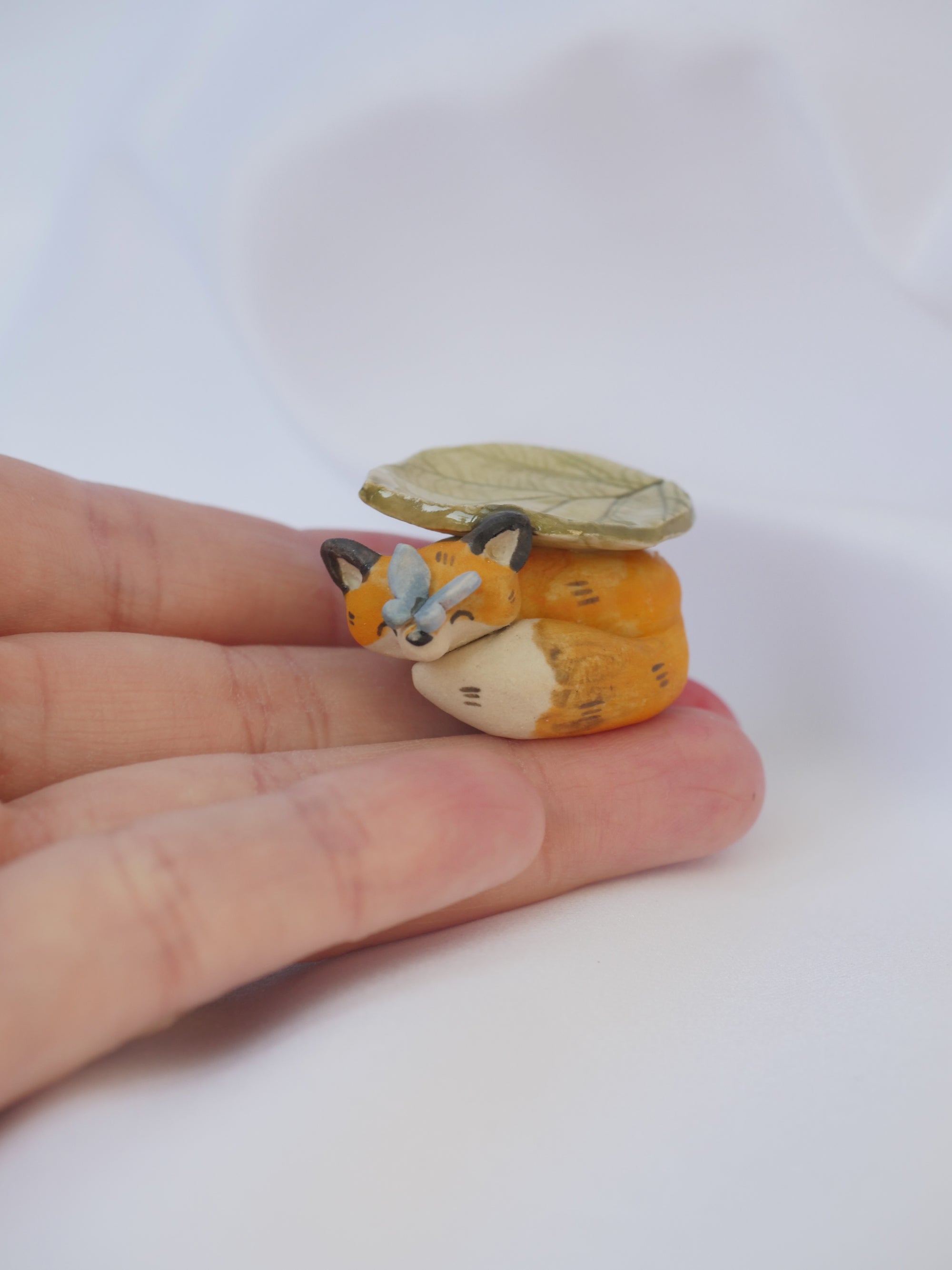 Small Fox Leaf Ring Holder Sculpture PRE ORDER dispatch 20th October