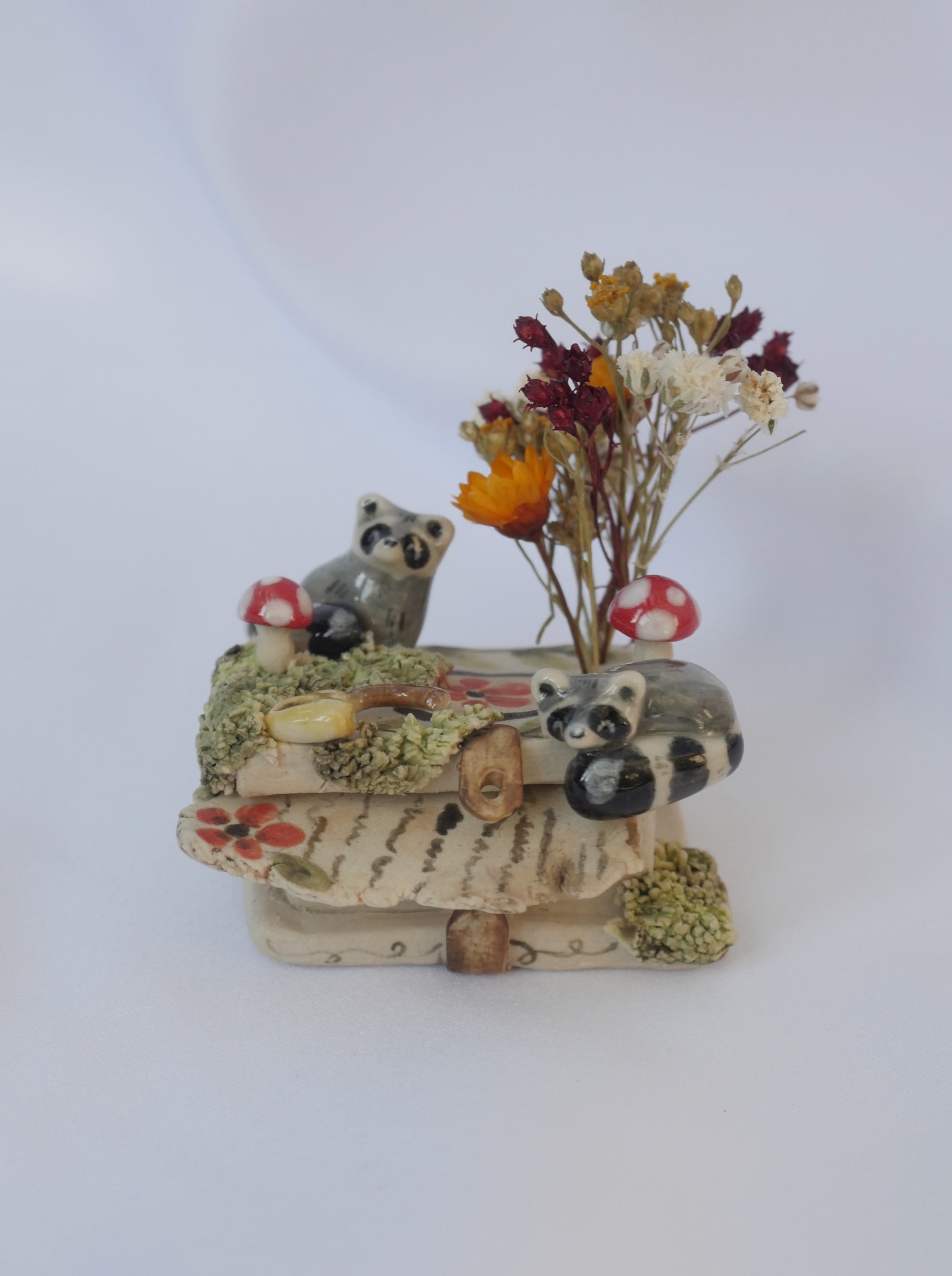 Made to order Raccoon Floral Book Sculpture (end of October dispatch)