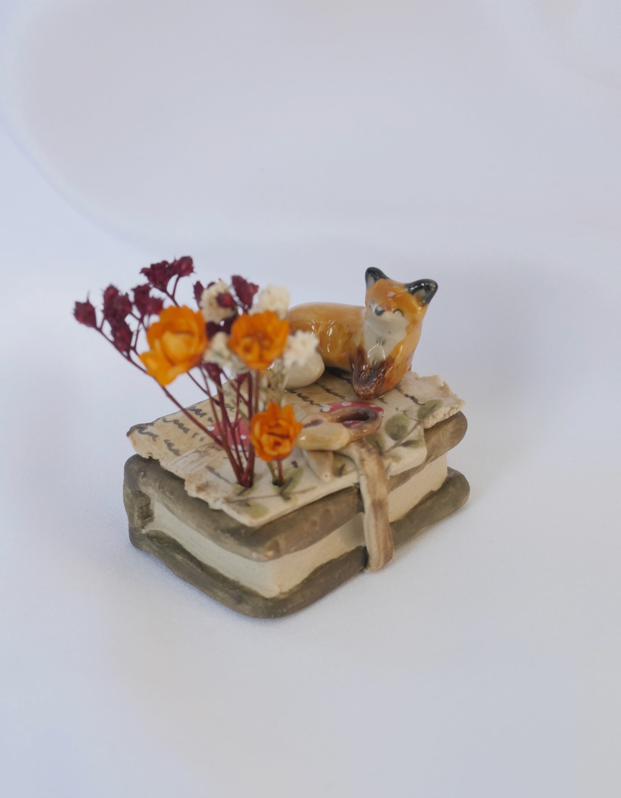 Made to order Fox Mushroom Book Sculpture ( 25th November dispatch)