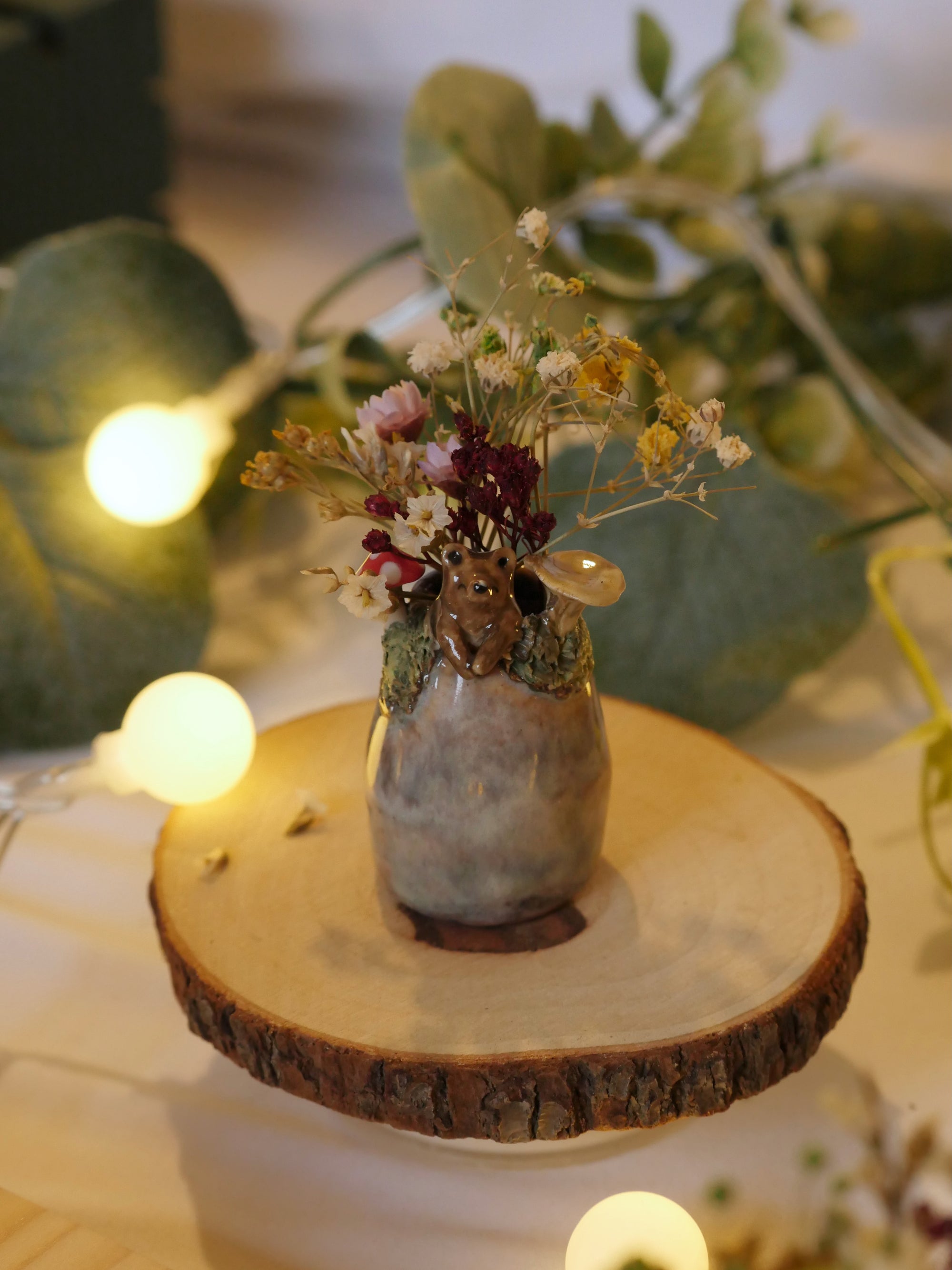 Brown Bear and Mushroom Vase : 4cm