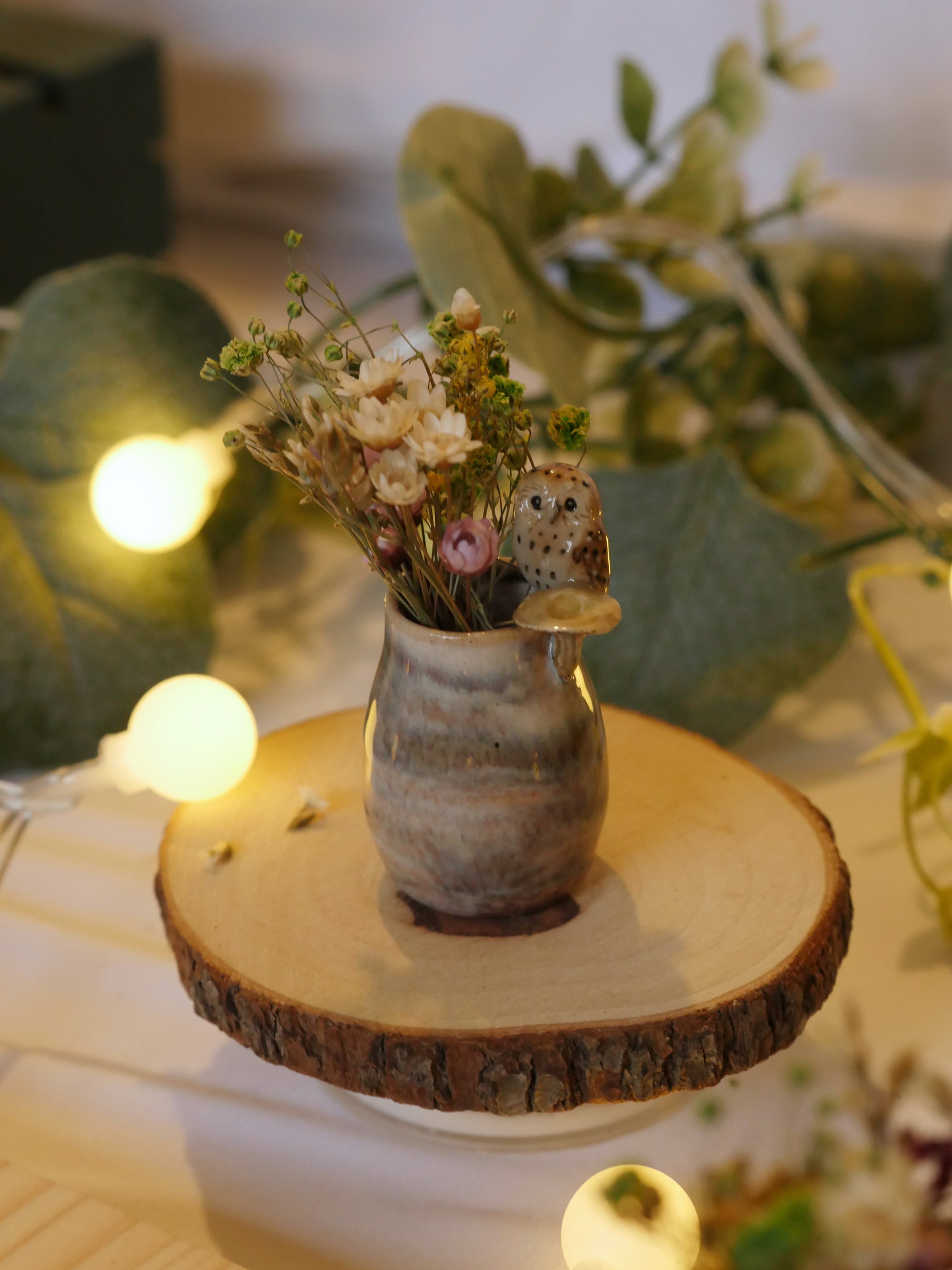 Mushroom Owl Vase : 4cm tall