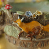 Running Fox and Friends Tree Stump Trinket (9cm Width x 4cm Height)