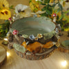 Running Fox and Friends Tree Stump Trinket (9cm Width x 4cm Height)