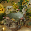 Owl and Frog Tree Stump Trinket (9cm Width x 4cm Height) ( DISCOUNTED due to the rim. , still perfectly functional)