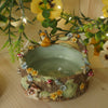 Woodland Tree Stump Fox and Deer Trinket Bowl (9cm width x 3cm Height)