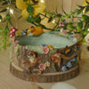 Woodland Tree Stump Fox and Otter Trinket Bowl (9cm width x 3cm Height)