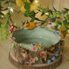 Woodland Tree Stump Fox and Otter Trinket Bowl (9cm width x 3cm Height)