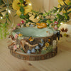 Woodland Tree Stump Fox and Otter Trinket Bowl (9cm width x 3cm Height)