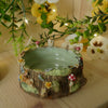 Woodland Tree Stump Owl , Rabbit and Birds (9cm width x 3cm Height)