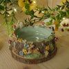 Woodland Tree Stump Owl , Rabbit and Birds (9cm width x 3cm Height)
