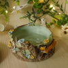 Woodland Tree Stump Owl and Running Fox Trinket Dish (9cm width x 3cm Height)