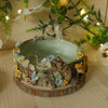 Woodland Tree Stump Owl and Running Fox Trinket Dish (9cm width x 3cm Height)