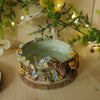 Woodland Tree Stump Owl and Running Fox Trinket Dish (9cm width x 3cm Height)
