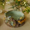 Woodland Tree Stump Owl and Running Fox Trinket Dish (9cm width x 3cm Height)