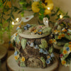 Owl Two Tiered Tree Stump Pot (7cm Width x 8cm Height)