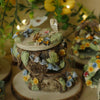 Owl Two Tiered Tree Stump Pot (7cm Width x 8cm Height)