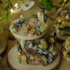 Owl Two Tiered Tree Stump Pot (7cm Width x 8cm Height)
