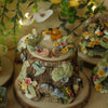 Fox Two Tiered Tree Stump Pot (7cm Width x 8cm Height)