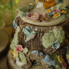 Fox Two Tiered Tree Stump Pot (7cm Width x 8cm Height)