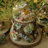 Fox Two Tiered Tree Stump Pot (7cm Width x 8cm Height)