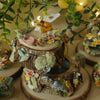 Fox Two Tiered Tree Stump Pot (7cm Width x 8cm Height)