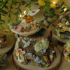 Fox Two Tiered Tree Stump Pot (7cm Width x 8cm Height)
