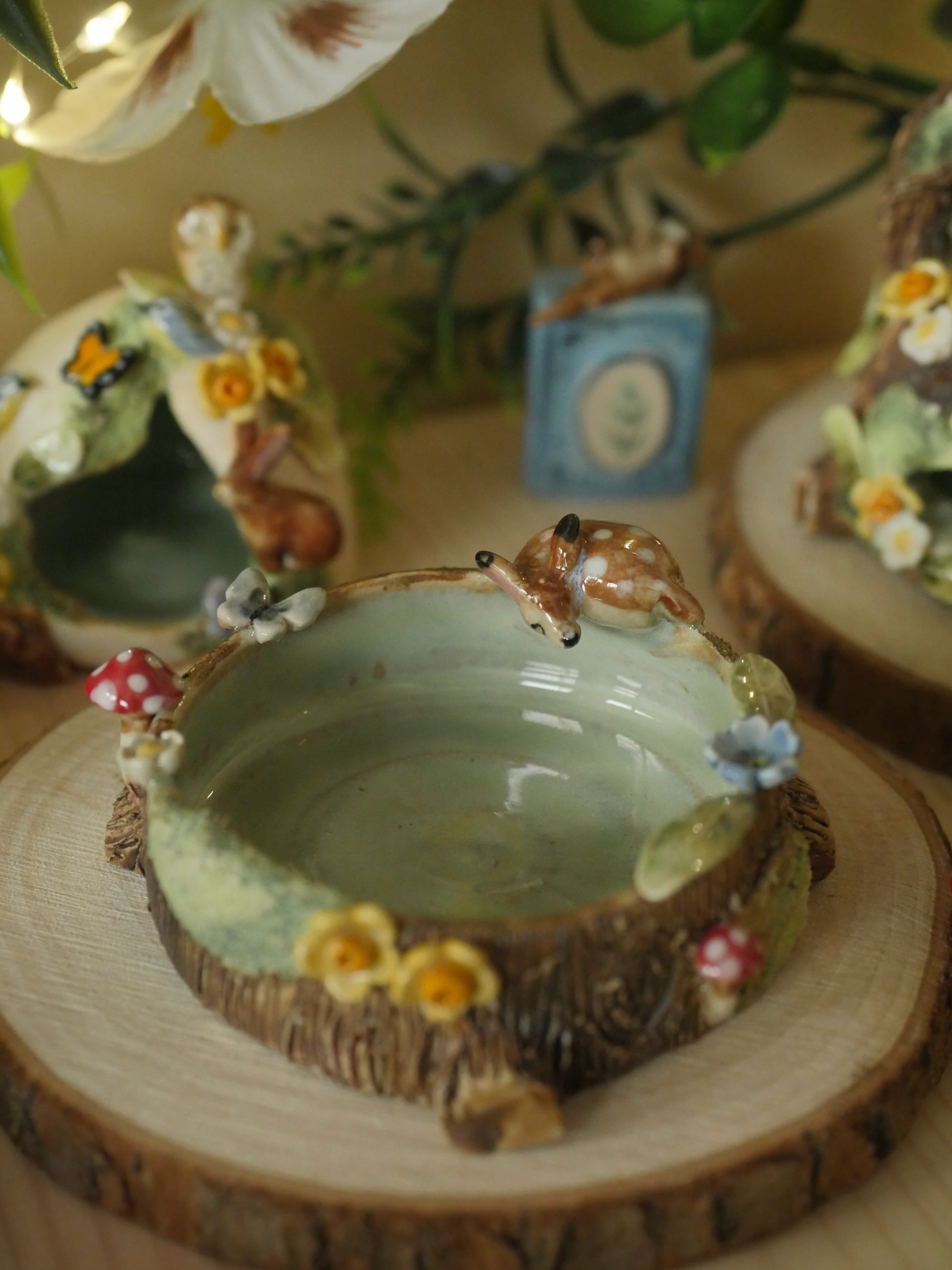Miniature Woodland Trinket Dish Deer ( 5.5cm Width x 1.5cm Height)