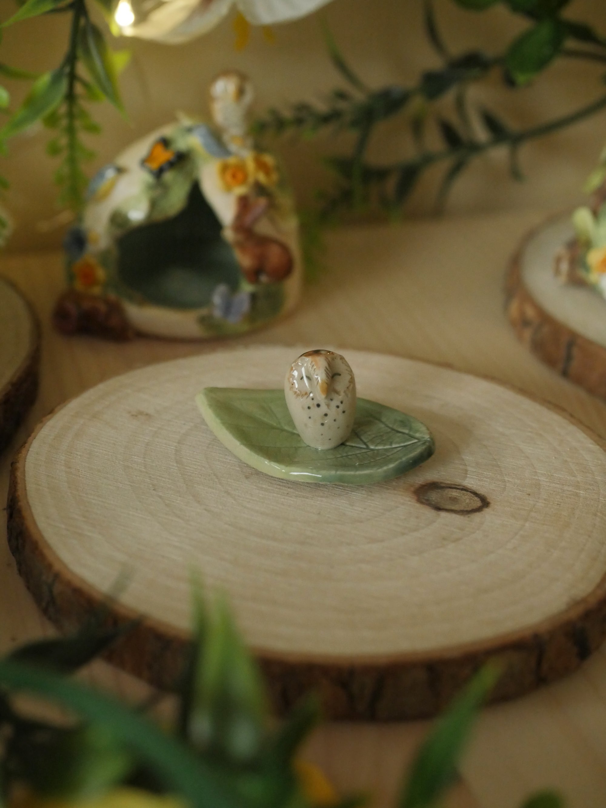 Owl Tiny Leaf Trinket ( 4cm Length x 2.5cm Width)
