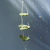 Frog Daisy Lily Pad Sun Catcher (with Cut Glass Crystals featuring platinum foiling for sparkle)