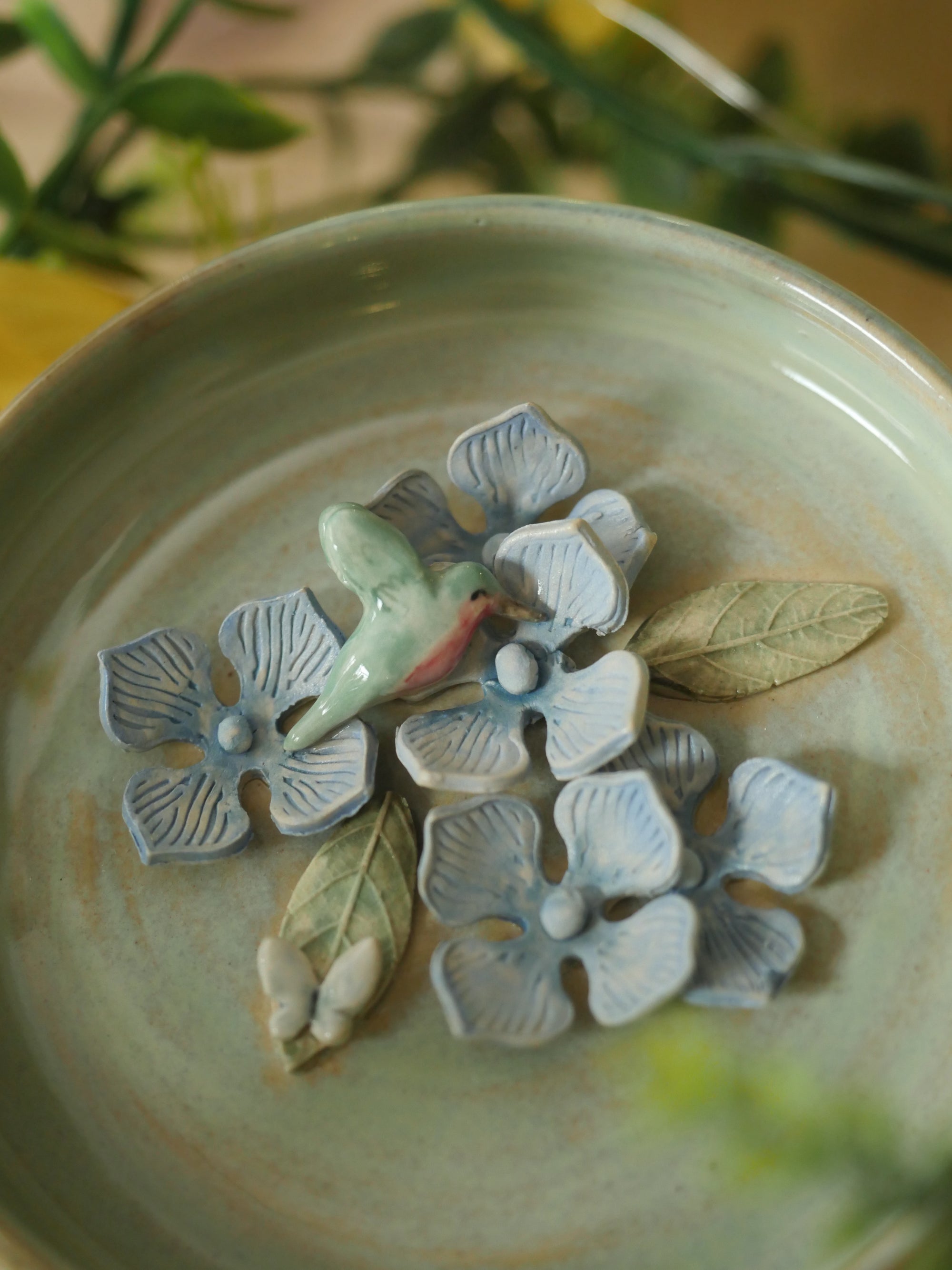 Humming Bird Trinket Dish (10cm Width)