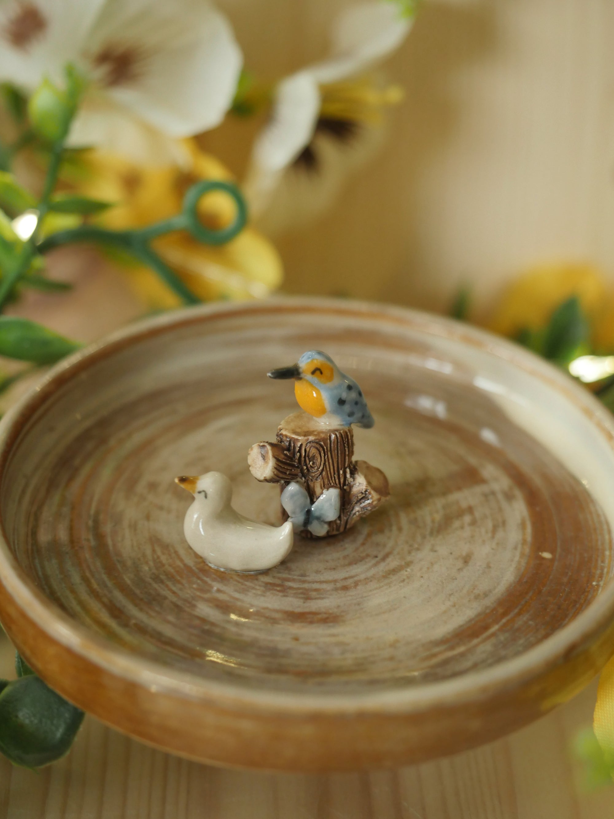 Duck and Kingfisher Trinket Dish (10cm Width)