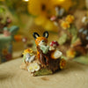 Fox Reading Sitting Log Trinket (4cm Tall x 4cm Width)