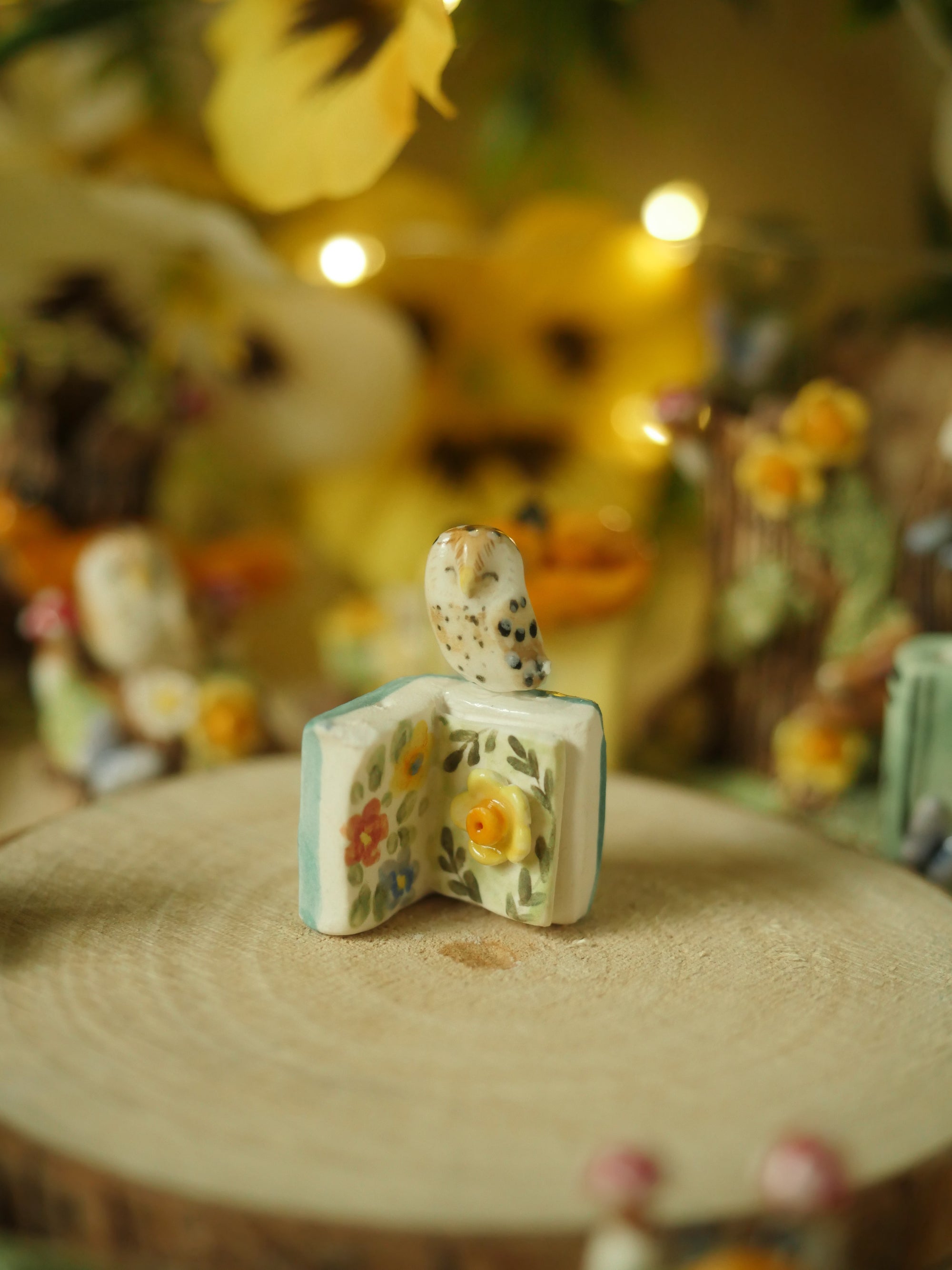 Barn Owl Open Book Mini Book Sculpture  (3.5cm Tall x 3cm Width)