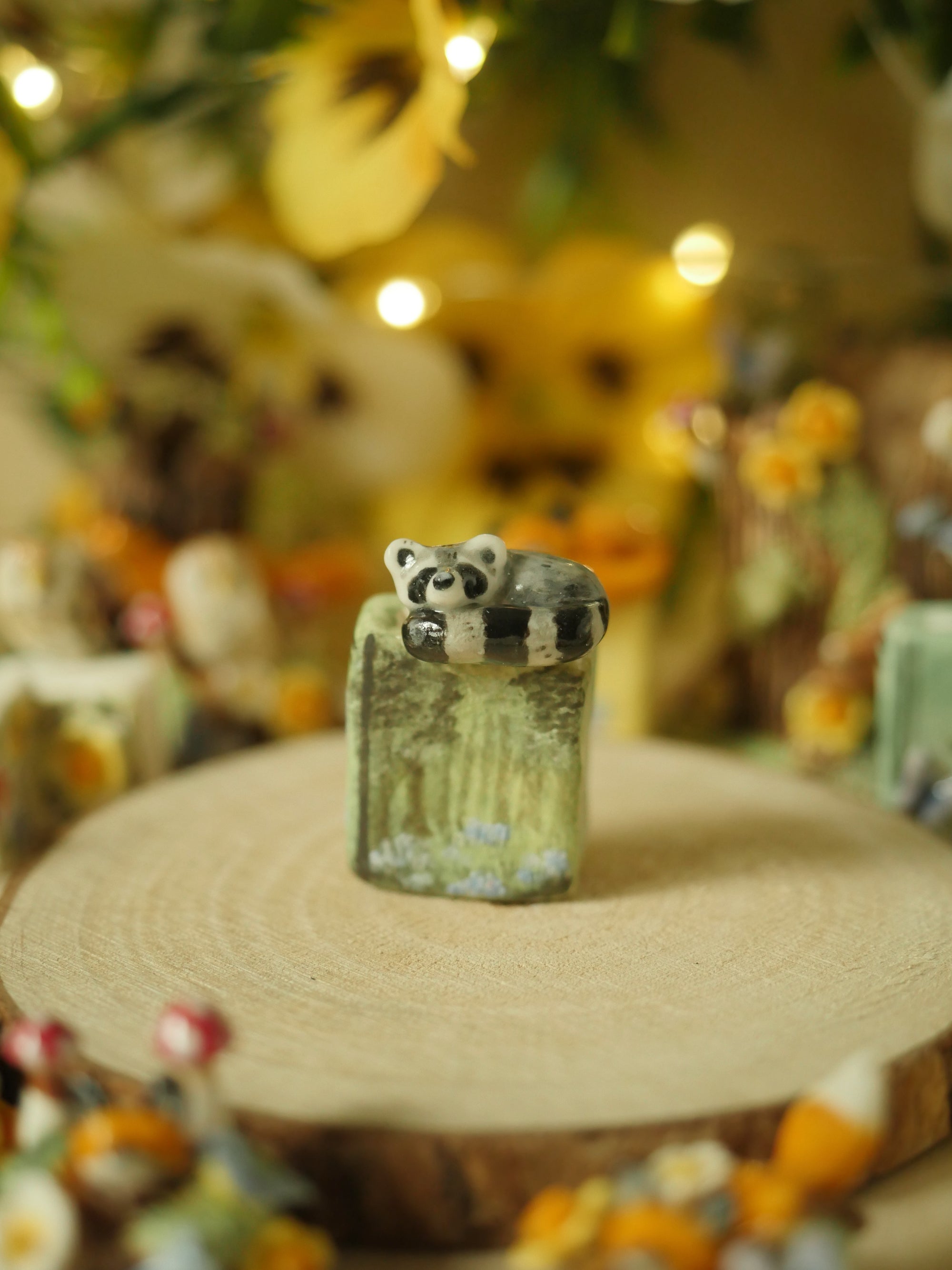 Raccoon Mini Book Sculpture  (3.5cm Tall x 2cm Width)