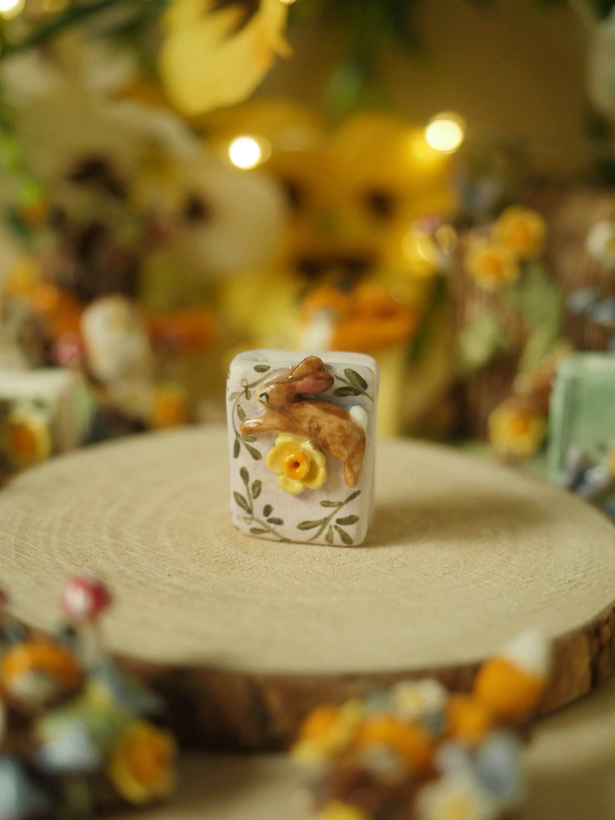 Jumping Rabbit Mini Book Sculpture  (2.4cm Tall x 1.5cm Width)