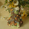 Porcelain Owl and Woodland Friends 360 Degree Sculpted Vase ( Full circumference is sculpted with animals) 11cm Width x 11cm Height