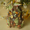 Porcelain Owl and Woodland Friends 360 Degree Sculpted Vase ( Full circumference is sculpted with animals) 11cm Width x 11cm Height