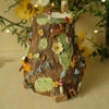 Porcelain Owl and Woodland Friends 360 Degree Sculpted Vase ( Full circumference is sculpted with animals) 11cm Width x 11cm Height