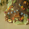 Porcelain Owl and Woodland Friends 360 Degree Sculpted Vase ( Full circumference is sculpted with animals) 11cm Width x 11cm Height