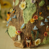 Porcelain Owl and Woodland Friends 360 Degree Sculpted Vase ( Full circumference is sculpted with animals) 11cm Width x 11cm Height