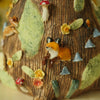 Porcelain Owl and Woodland Friends 360 Degree Sculpted Vase ( Full circumference is sculpted with animals) 11cm Width x 11cm Height