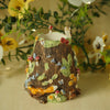 Porcelain Woodland Friends 360 Degree Sculpted Vase ( Full circumference is sculpted with animals) 9cm Width x 9cm Height