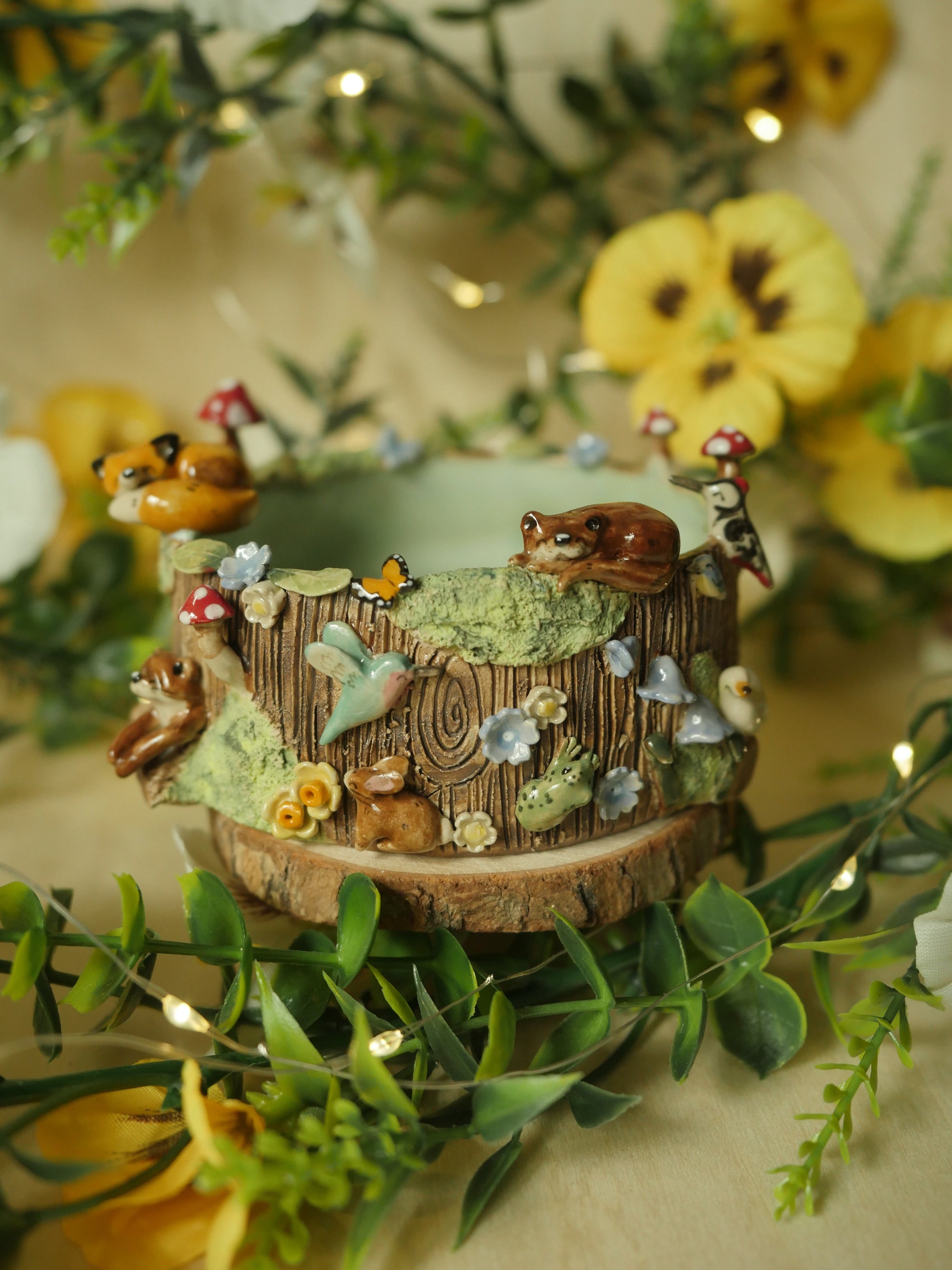 otter plant pot Otter, Fox and Friends Woodland Tree Pot (9cm width x 4.5cm height) – sophsdraws