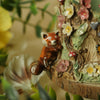 Red Panda Floral WoodlandTree Stump Dish (7cm Width x 7cm Height)