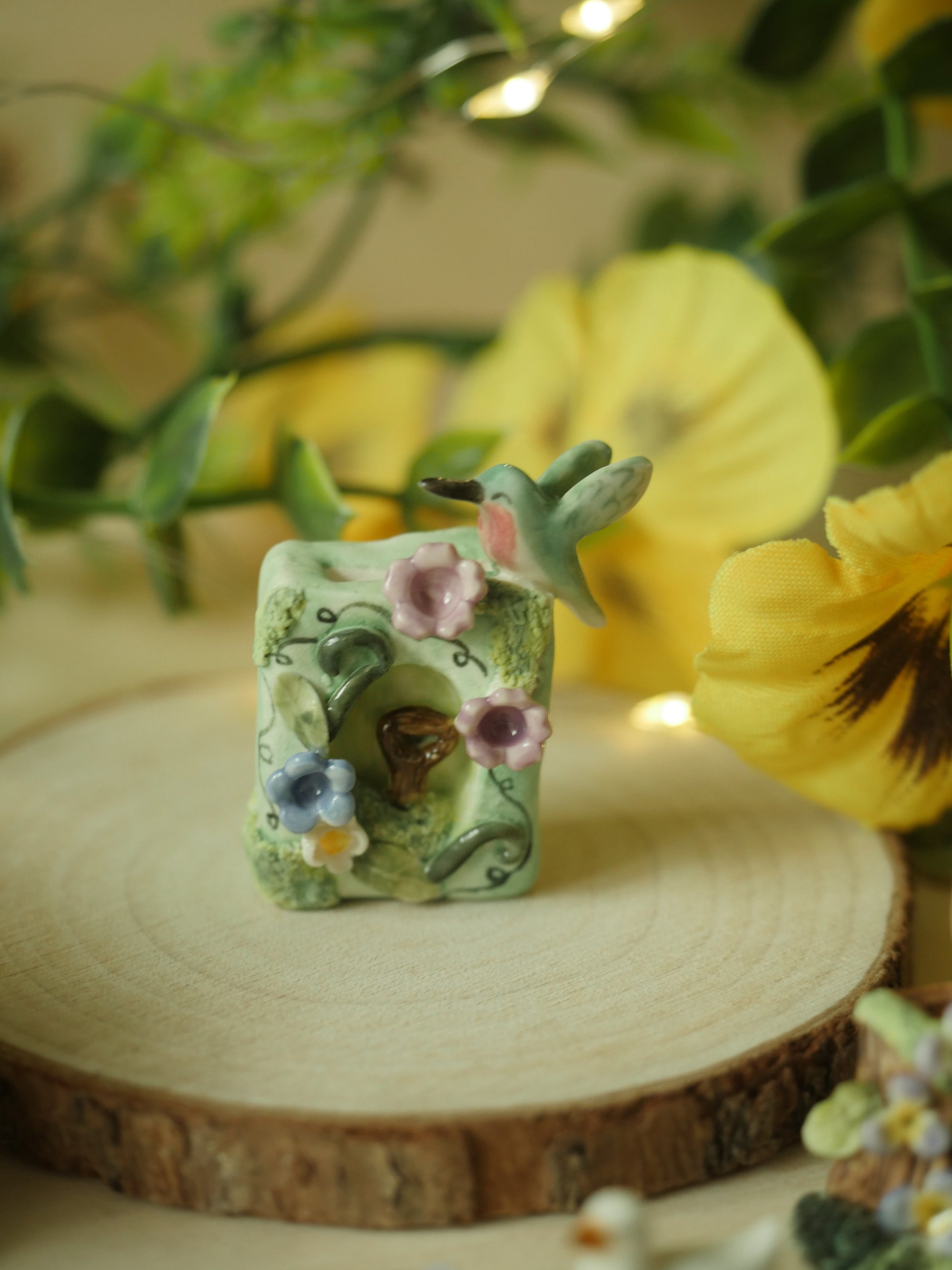 Hummingbird Porcelain Book Sculpture (4cm Height x 3cm Width)